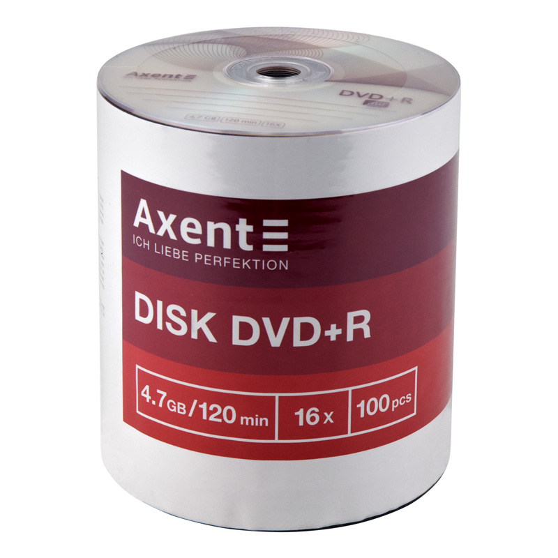 DVD+R Axent 8107-A 4.7GB/120min 16X, 100 штук, bulk